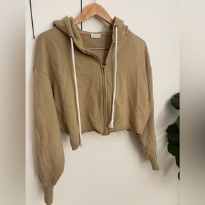 Cropped zip up hoodie